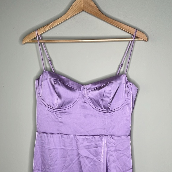 ASTR The Label Bustier Satin Midi Dress in Lavender Size Large NWOT! - Picture 7 of 13